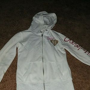 Aeropostale long sleeve white sweat jacket